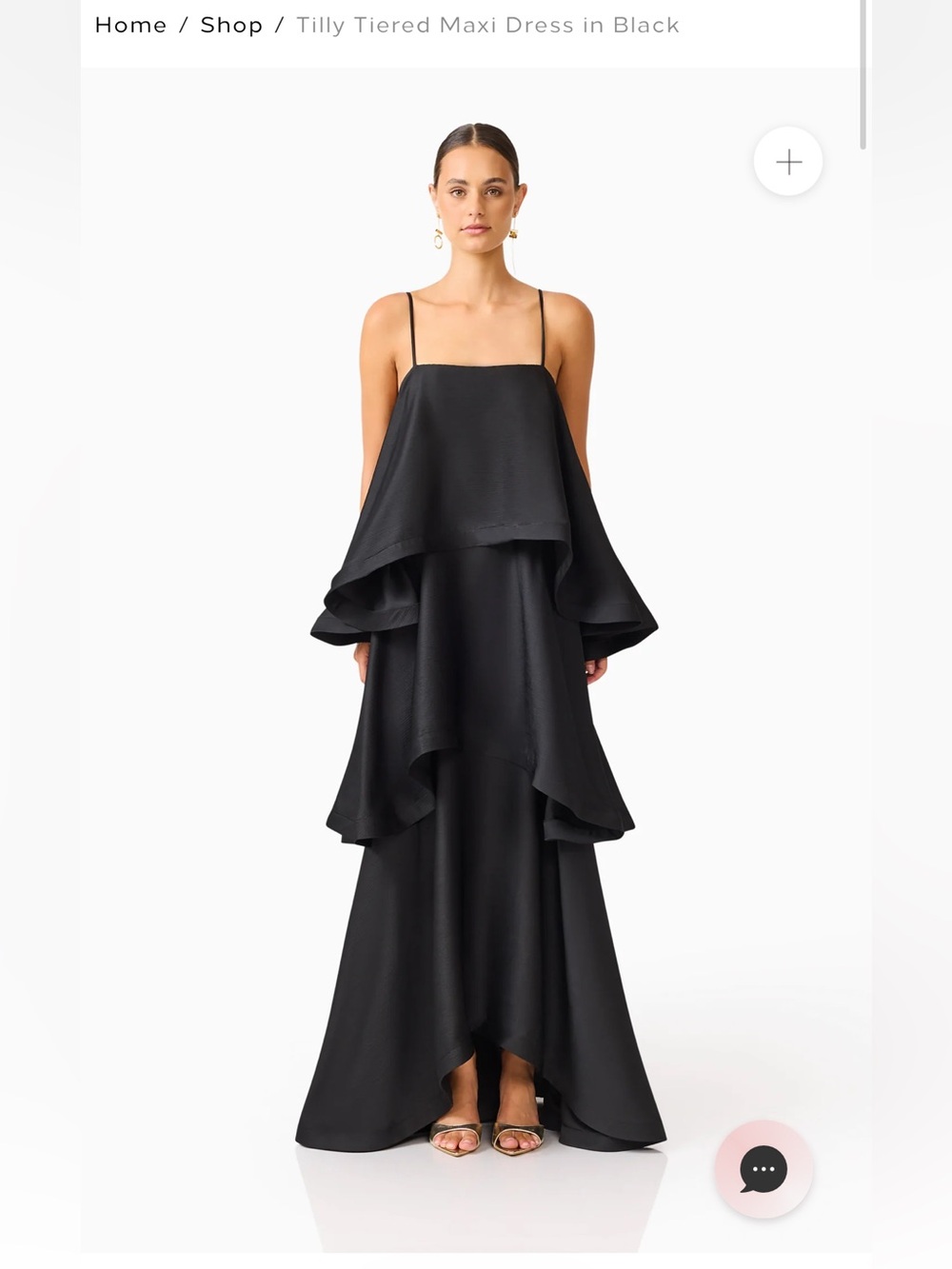 Elliatt Tilly Tiered Maxi Dress in Black